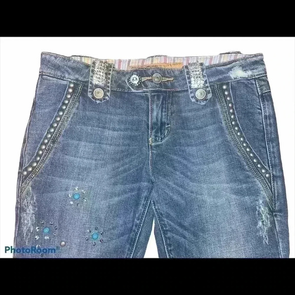 Vigoss Beaded Rhinestone Jeans - Picture 2 of 9